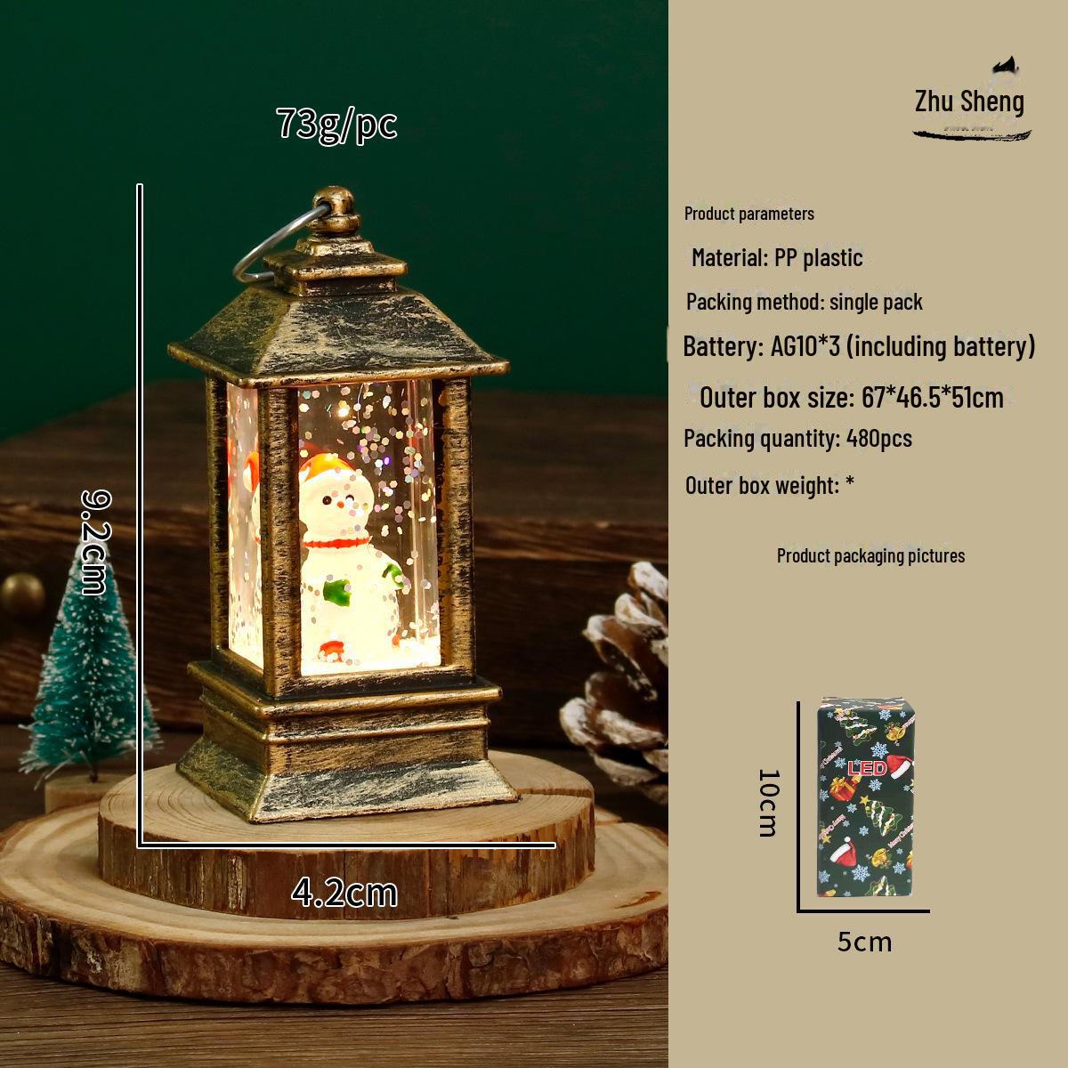 Weihnachts-LED-Schneekugel-Laterne mit Weihnachtsmann- und Schneemann-Dekor, Kerzenständer-Nachtlicht-Ornament. von Joom DACH