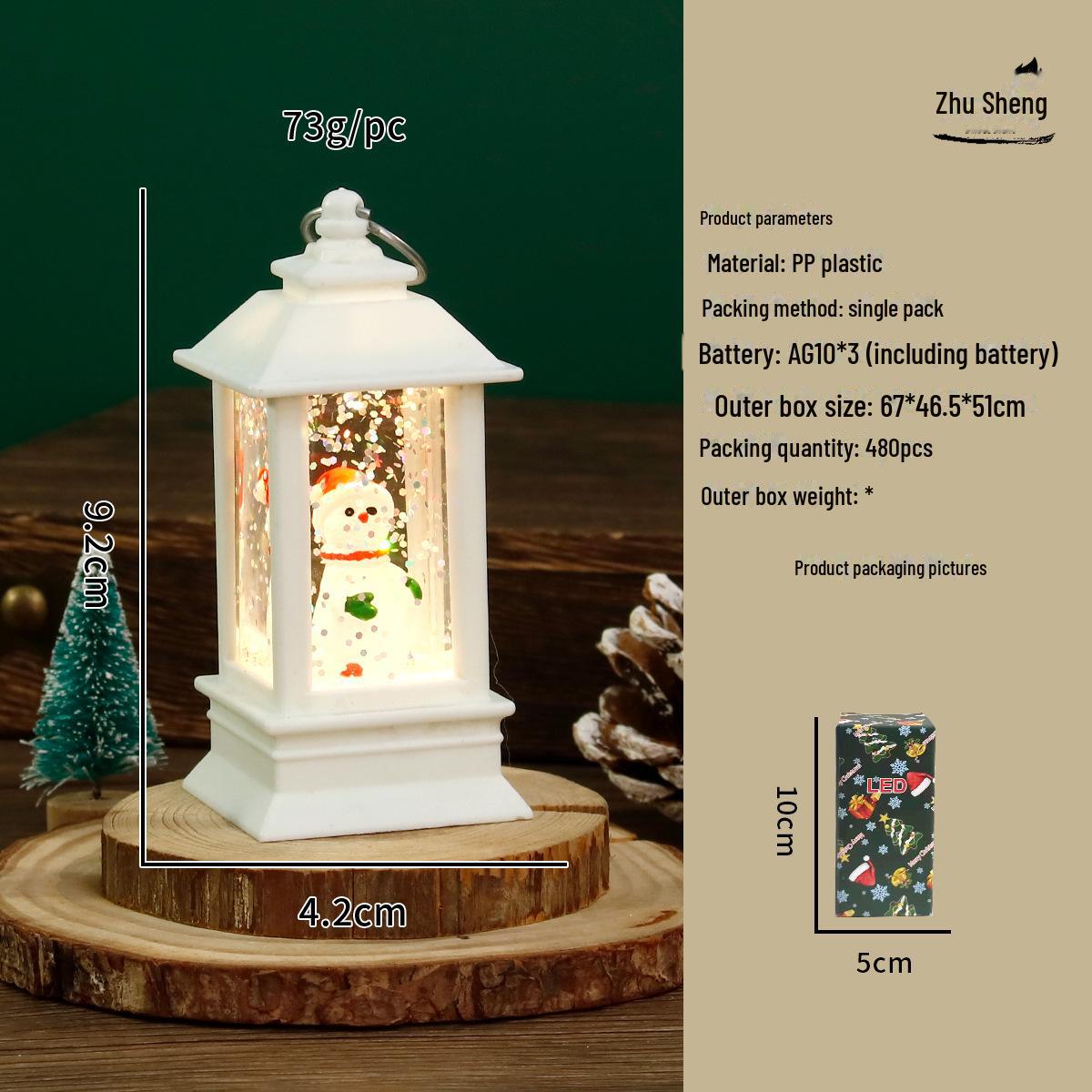 Weihnachts-LED-Schneekugel-Laterne mit Weihnachtsmann- und Schneemann-Dekor, Kerzenständer-Nachtlicht-Ornament. von Joom DACH