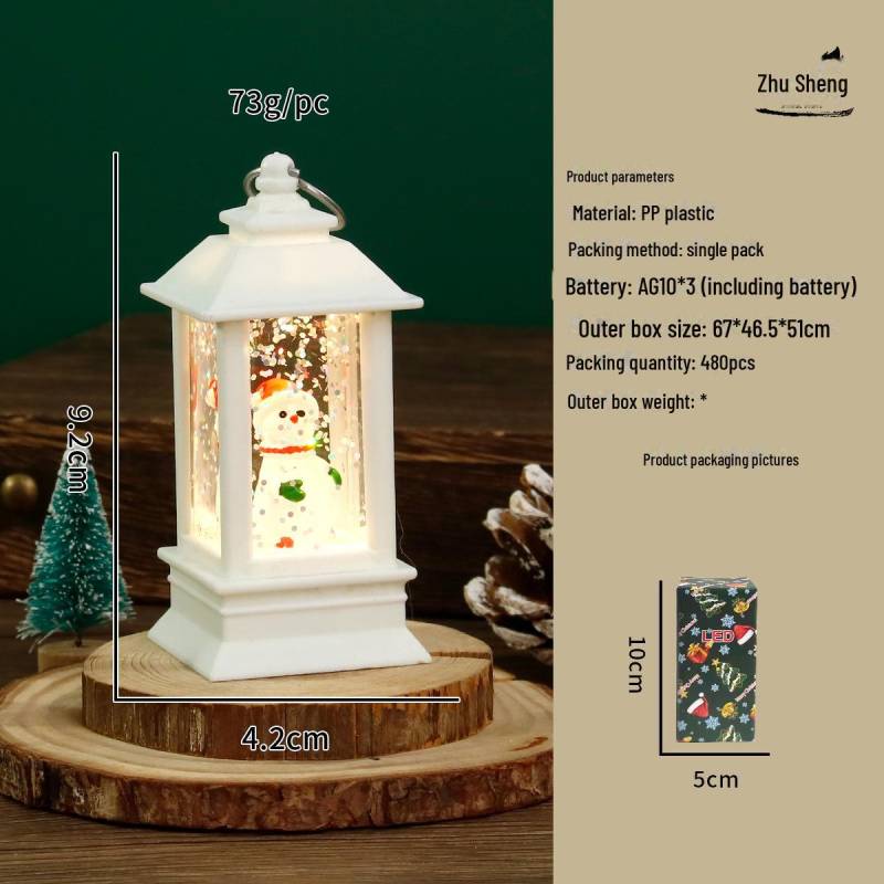 Weihnachts-LED-Schneekugel-Laterne mit Weihnachtsmann- und Schneemann-Dekor, Kerzenständer-Nachtlicht-Ornament. von Joom DACH
