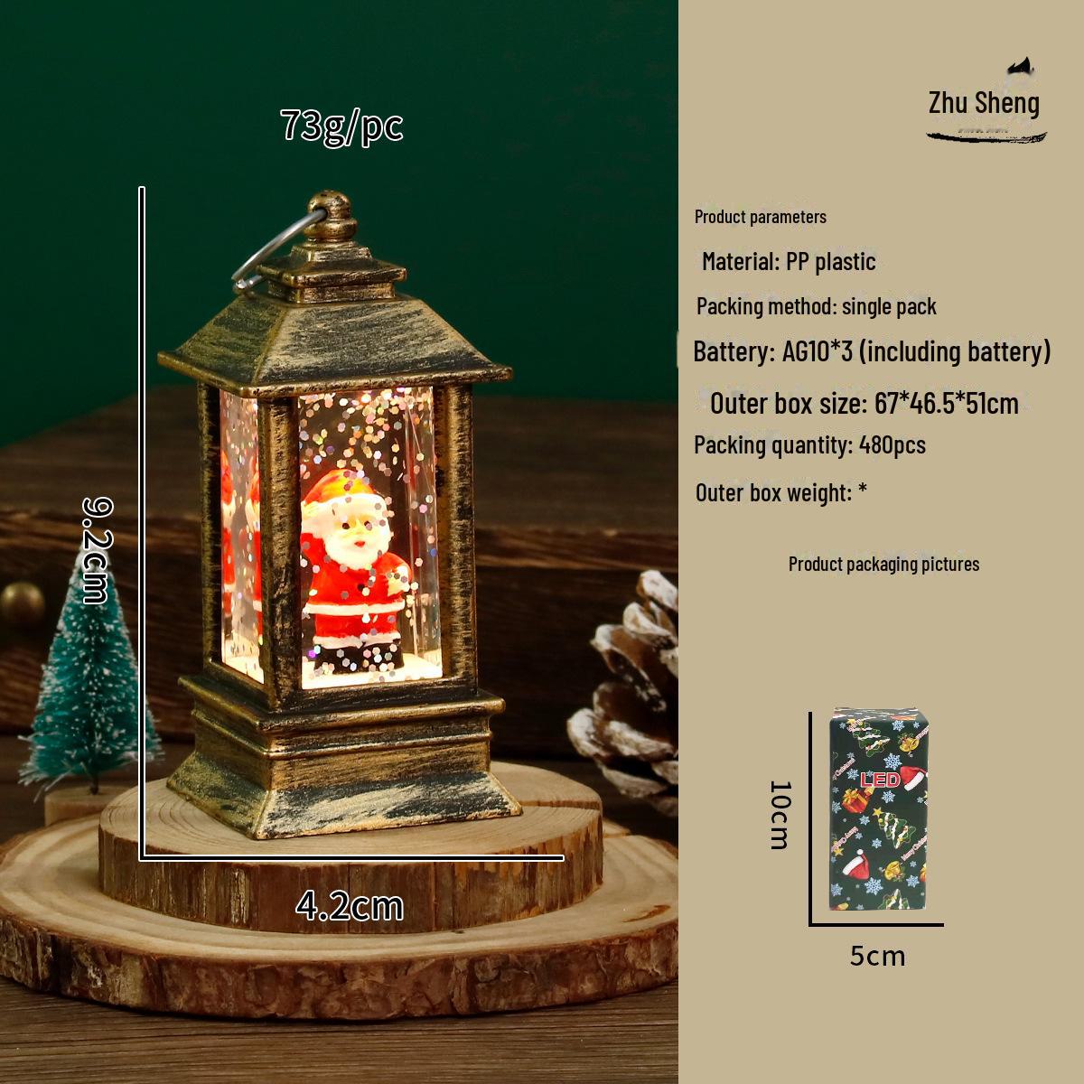 Weihnachts-LED-Schneekugel-Laterne mit Weihnachtsmann- und Schneemann-Dekor, Kerzenständer-Nachtlicht-Ornament. von Joom DACH