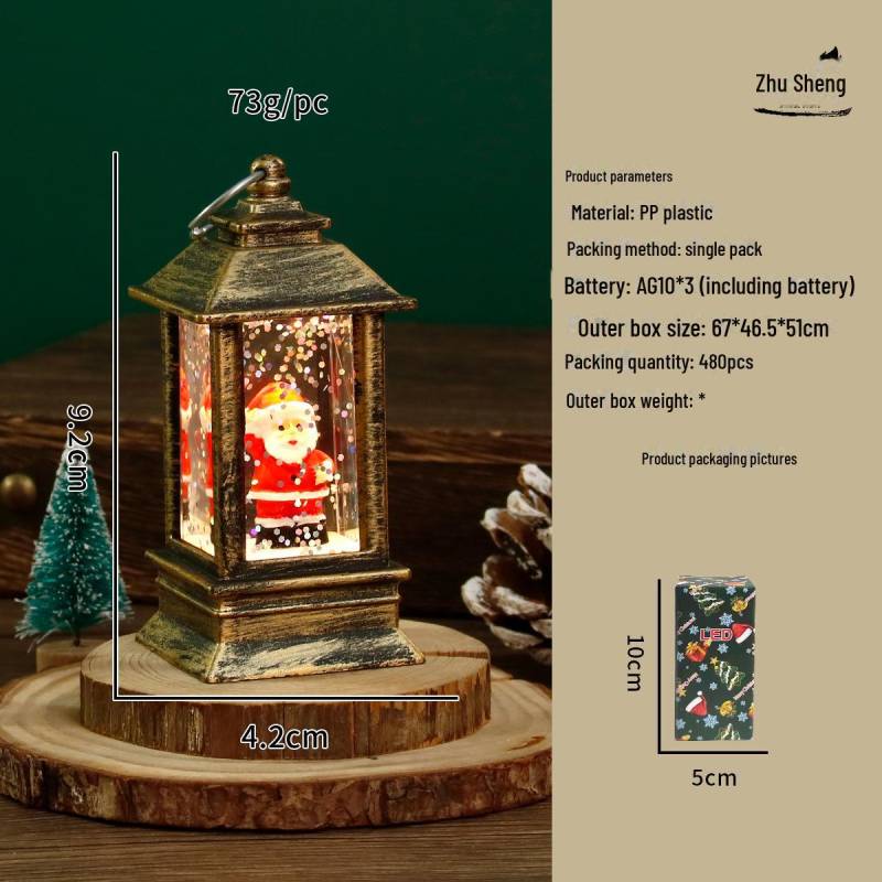 Weihnachts-LED-Schneekugel-Laterne mit Weihnachtsmann- und Schneemann-Dekor, Kerzenständer-Nachtlicht-Ornament. von Joom DACH