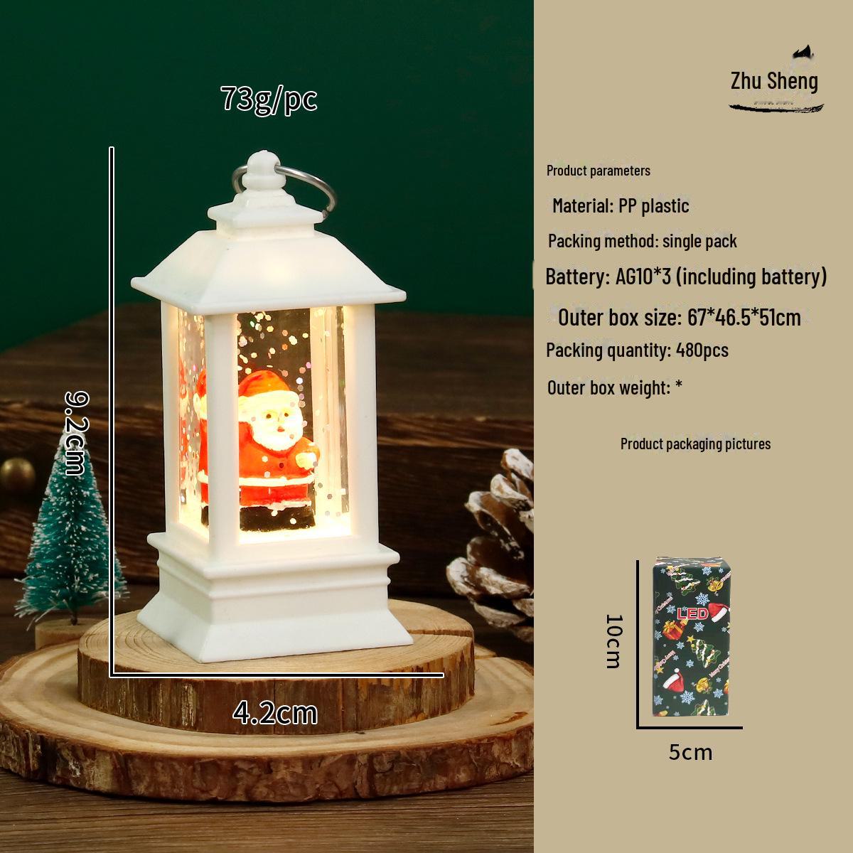 Weihnachts-LED-Schneekugel-Laterne mit Weihnachtsmann- und Schneemann-Dekor, Kerzenständer-Nachtlicht-Ornament. von Joom DACH