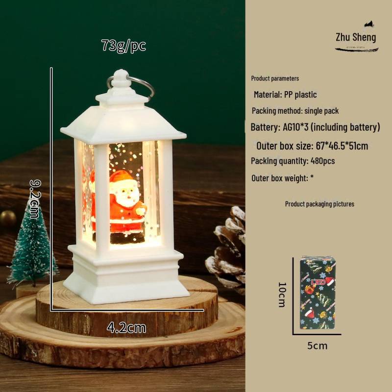 Weihnachts-LED-Schneekugel-Laterne mit Weihnachtsmann- und Schneemann-Dekor, Kerzenständer-Nachtlicht-Ornament. von Joom DACH