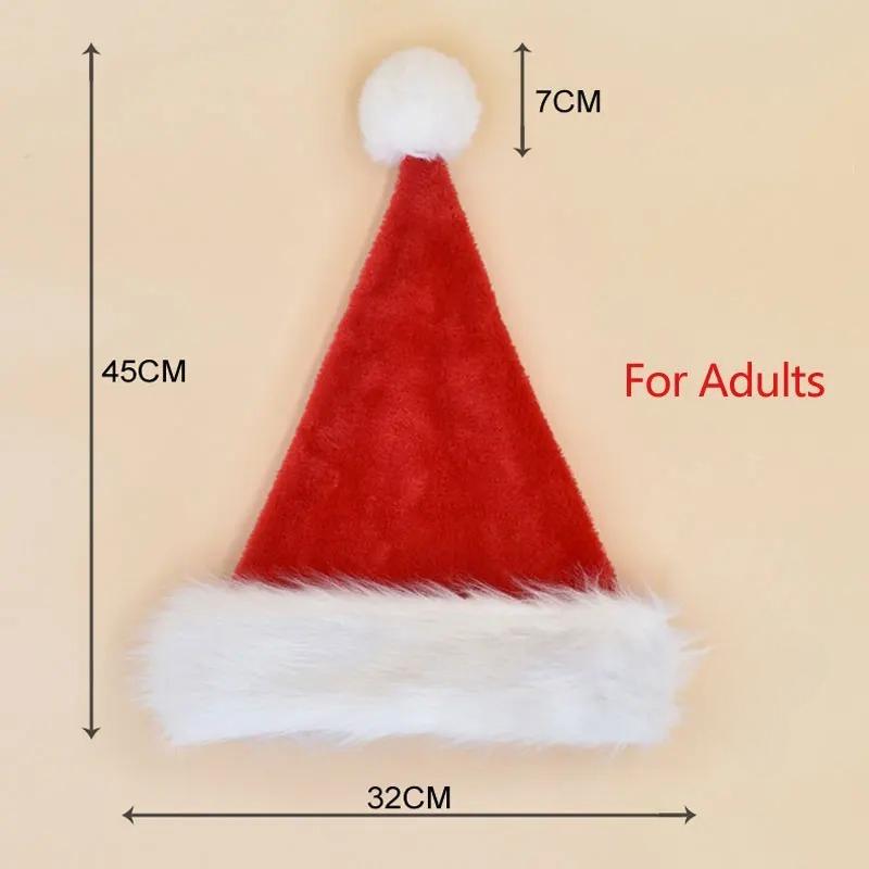 Weihnachts-Nikolausmütze Weihnachten Lange Plüsch-Feiertags-Rote Mütze Für Erwachsene Und Kinder Unisex Festliche Partyartikel Geschenke Universal von Joom DACH