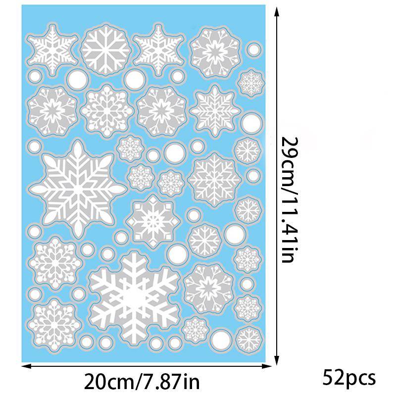 Weihnachts-Schneeflocken-Aufkleber, elektrostatischer Fensteraufkleber, Weihnachtsmann-Muster, Glasaufkleber von Joom DACH