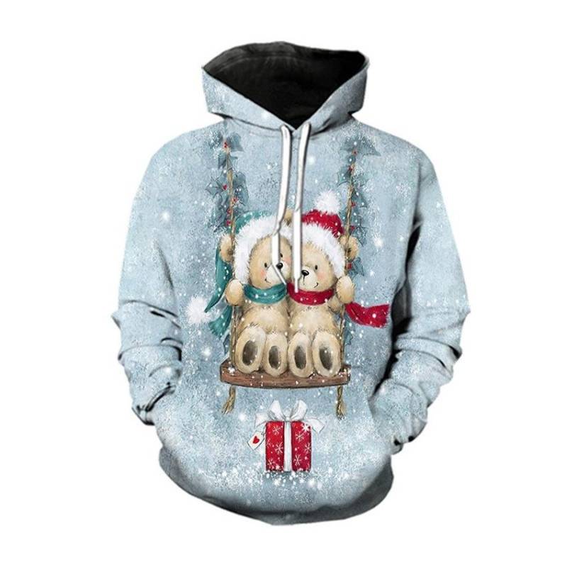 Weihnachts-Schneemann-Sweatshirt Herren Hoodie Frühling und Herbst 3D-gedrucktes Hoodie Mode Sweatshirt XL von Joom DACH