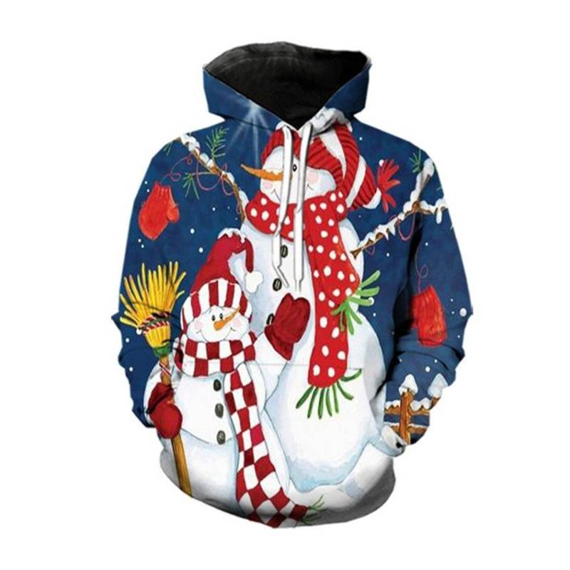 Weihnachts-Schneemann-Sweatshirt Herren Hoodie Frühling und Herbst 3D-gedrucktes Hoodie Mode Sweatshirt XXXL von Joom DACH