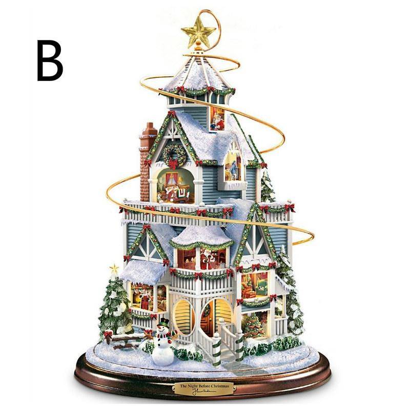 Weihnachts-Schneemann und Baum Spieluhr mit wasserdichtem PVC-Design as the picture von Joom DACH