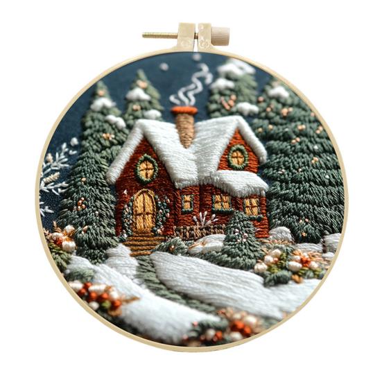 Weihnachts-Stickset für Erwachsene und Kinder, DIY-Sticknadel- und Fadenset mit weihnachtlichen Mustern, Stick-Bastelset für Anfänger F von Joom DACH