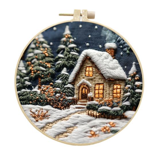 Weihnachts-Stickset für Erwachsene und Kinder, DIY-Sticknadel- und Fadenset mit weihnachtlichen Mustern, Stick-Bastelset für Anfänger G von Joom DACH