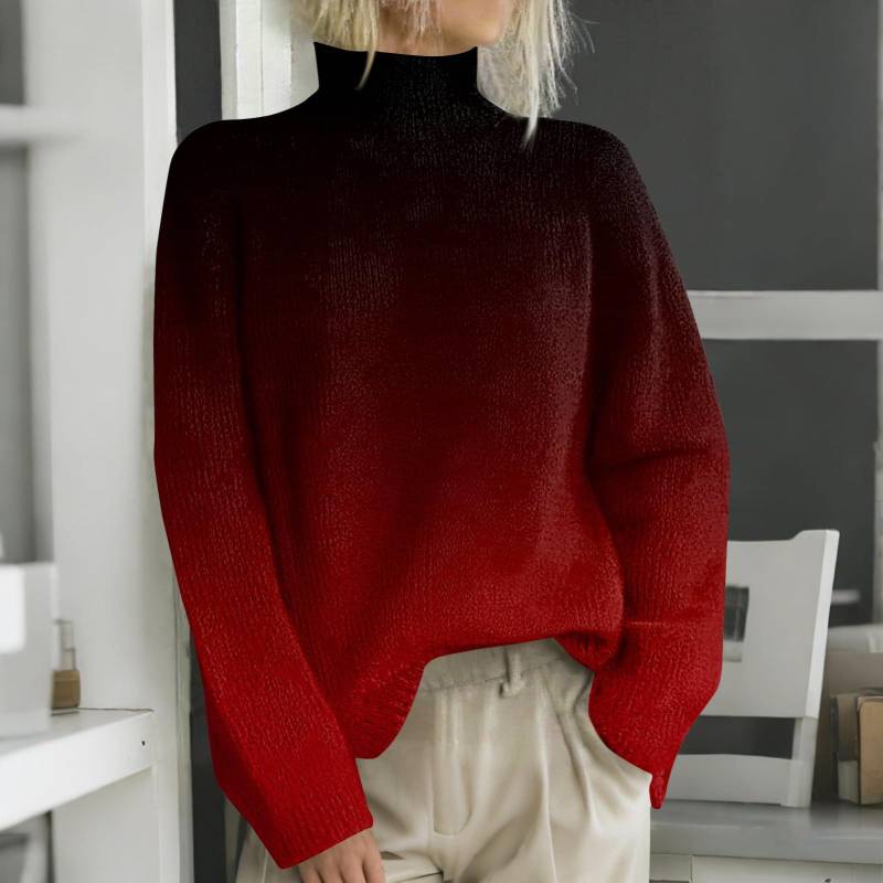 Weihnachts-Sweatshirts für Damen, Strickpullover, süßes Hemd, Herbst, Rollkragenpullover, Tops XL rot von Joom DACH