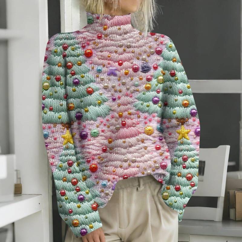 Weihnachts-Sweatshirts für Damen, Strickpullover, süßes Hemd, Herbst, Rollkragenpullover, Tops XL hellgrüne von Joom DACH