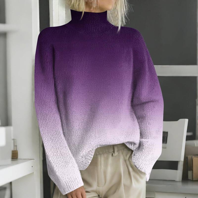 Weihnachts-Sweatshirts für Damen, Strickpullover, süßes Hemd, Herbst, Rollkragenpullover, Tops XXL violett von Joom DACH