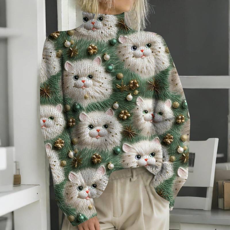 Weihnachts-Sweatshirts für Damen, Strickpullover, süßes Hemd, Herbst, Rollkragenpullover, Tops XXXL von Joom DACH