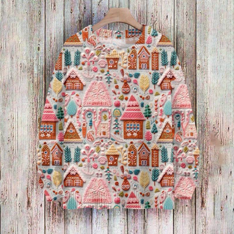 Weihnachts-Sweatshirts für Damen, Strickpullover, süßes Hemd, Herbst, Rundhalsausschnitt, Pullover, Tops L von Joom DACH