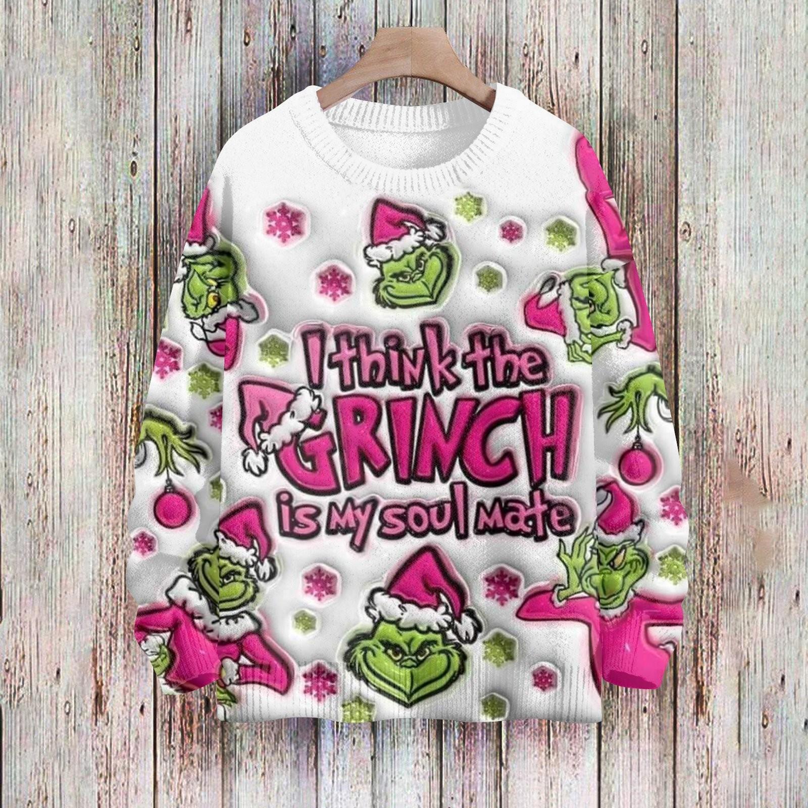 Weihnachts-Sweatshirts für Damen, Strickpullover, süßes Hemd, Herbst, Rundhalsausschnitt, Pullover, Tops L rose gold von Joom DACH