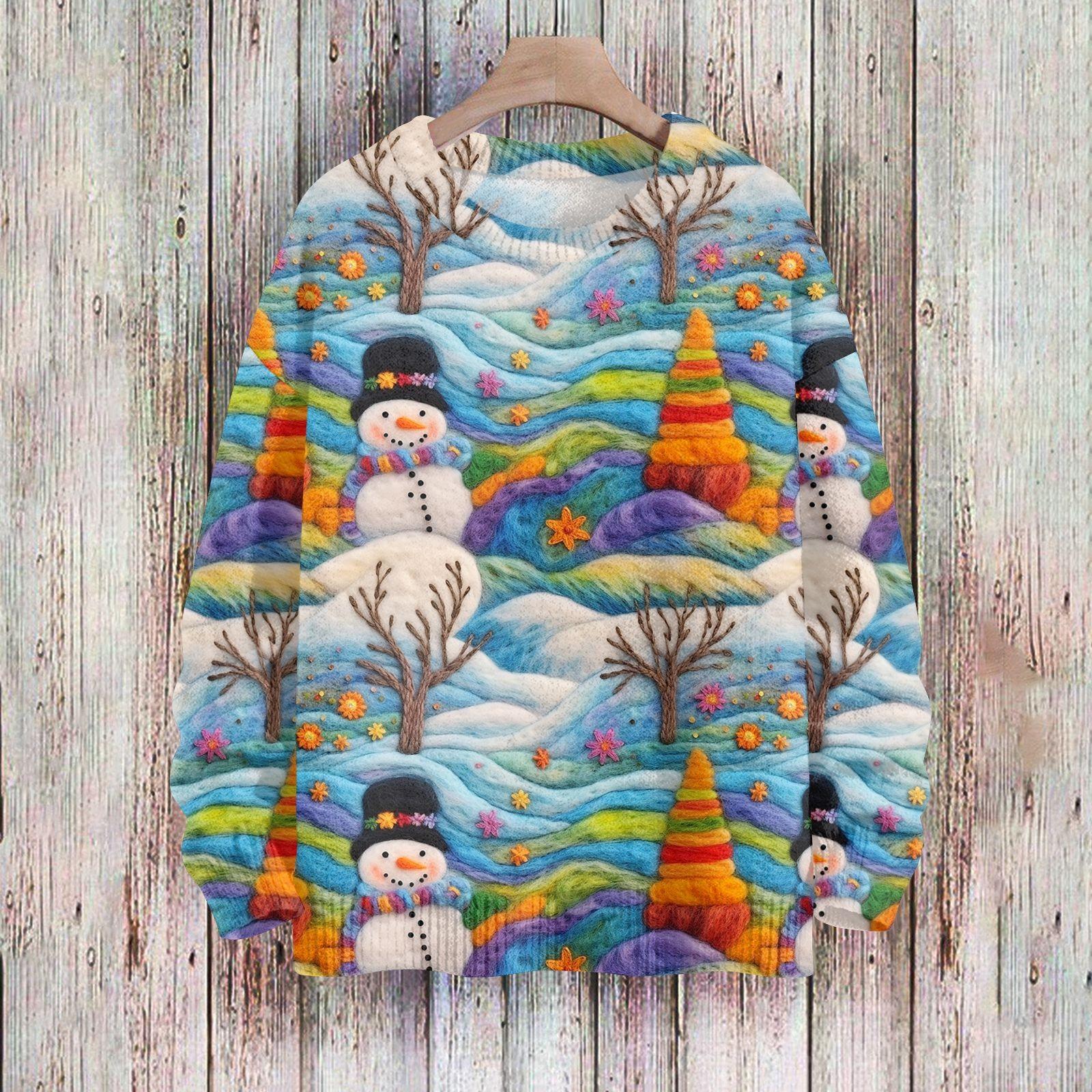 Weihnachts-Sweatshirts für Damen, Strickpullover, süßes Hemd, Herbst, Rundhalsausschnitt, Pullover, Tops M blau von Joom DACH