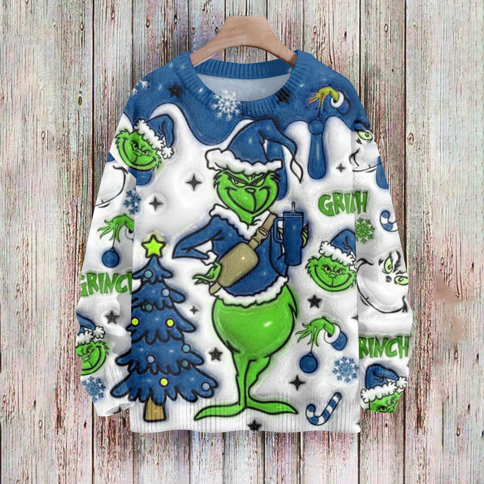 Weihnachts-Sweatshirts für Damen, Strickpullover, süßes Hemd, Herbst, Rundhalsausschnitt, Pullover, Tops M dunkelblau von Joom DACH