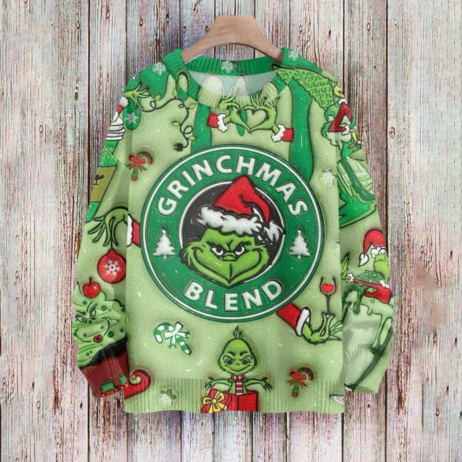 Weihnachts-Sweatshirts für Damen, Strickpullover, süßes Hemd, Herbst, Rundhalsausschnitt, Pullover, Tops M dunkelgrüne von Joom DACH