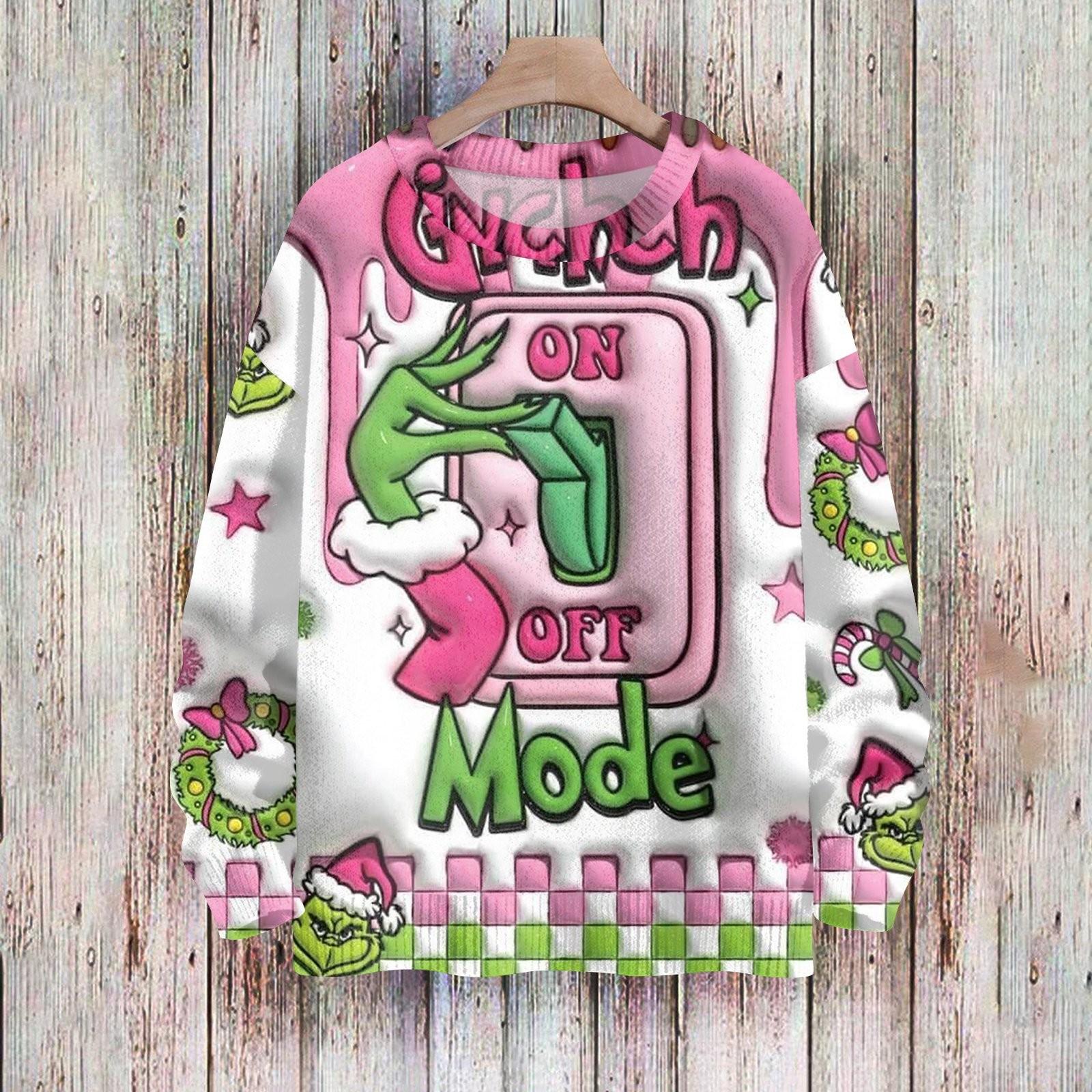 Weihnachts-Sweatshirts für Damen, Strickpullover, süßes Hemd, Herbst, Rundhalsausschnitt, Pullover, Tops M hellrosa von Joom DACH