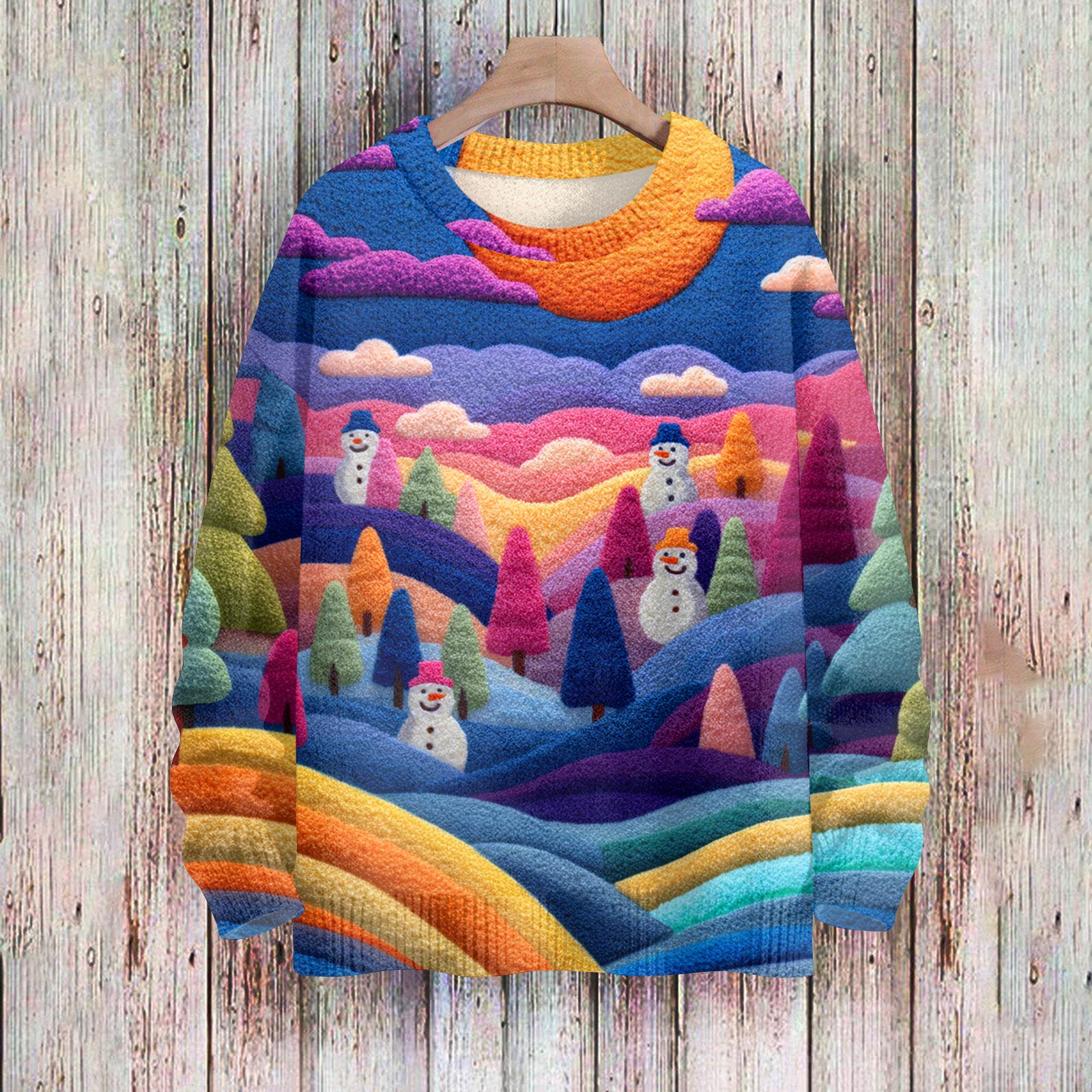 Weihnachts-Sweatshirts für Damen, Strickpullover, süßes Hemd, Herbst, Rundhalsausschnitt, Pullover, Tops M dunkelviolette von Joom DACH