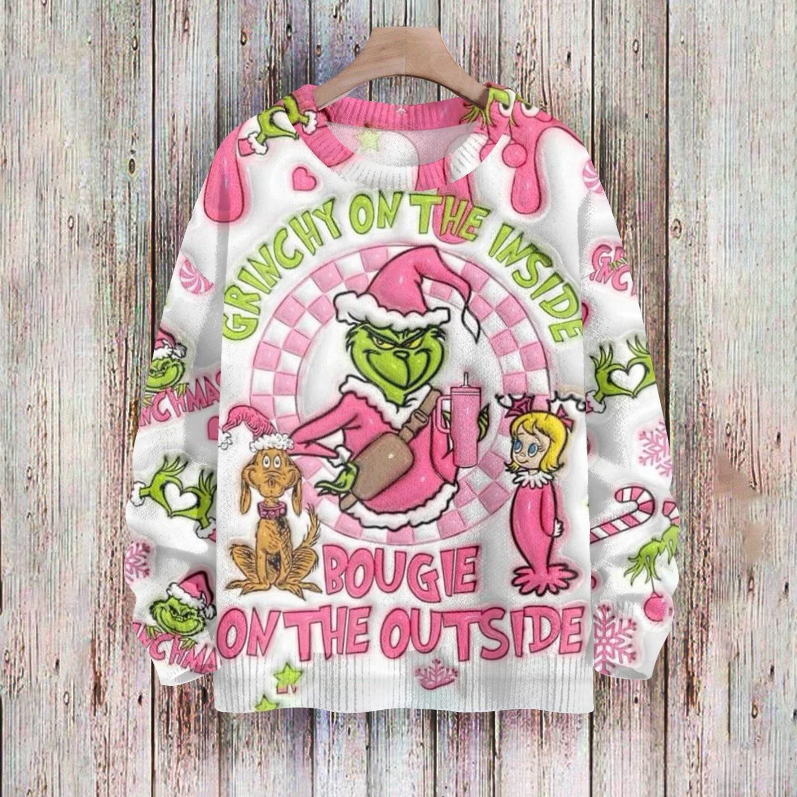 Weihnachts-Sweatshirts für Damen, Strickpullover, süßes Hemd, Herbst, Rundhalsausschnitt, Pullover, Tops S rosa von Joom DACH