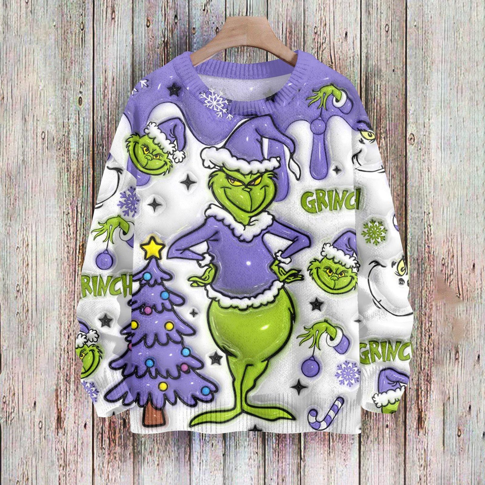 Weihnachts-Sweatshirts für Damen, Strickpullover, süßes Hemd, Herbst, Rundhalsausschnitt, Pullover, Tops S violett von Joom DACH