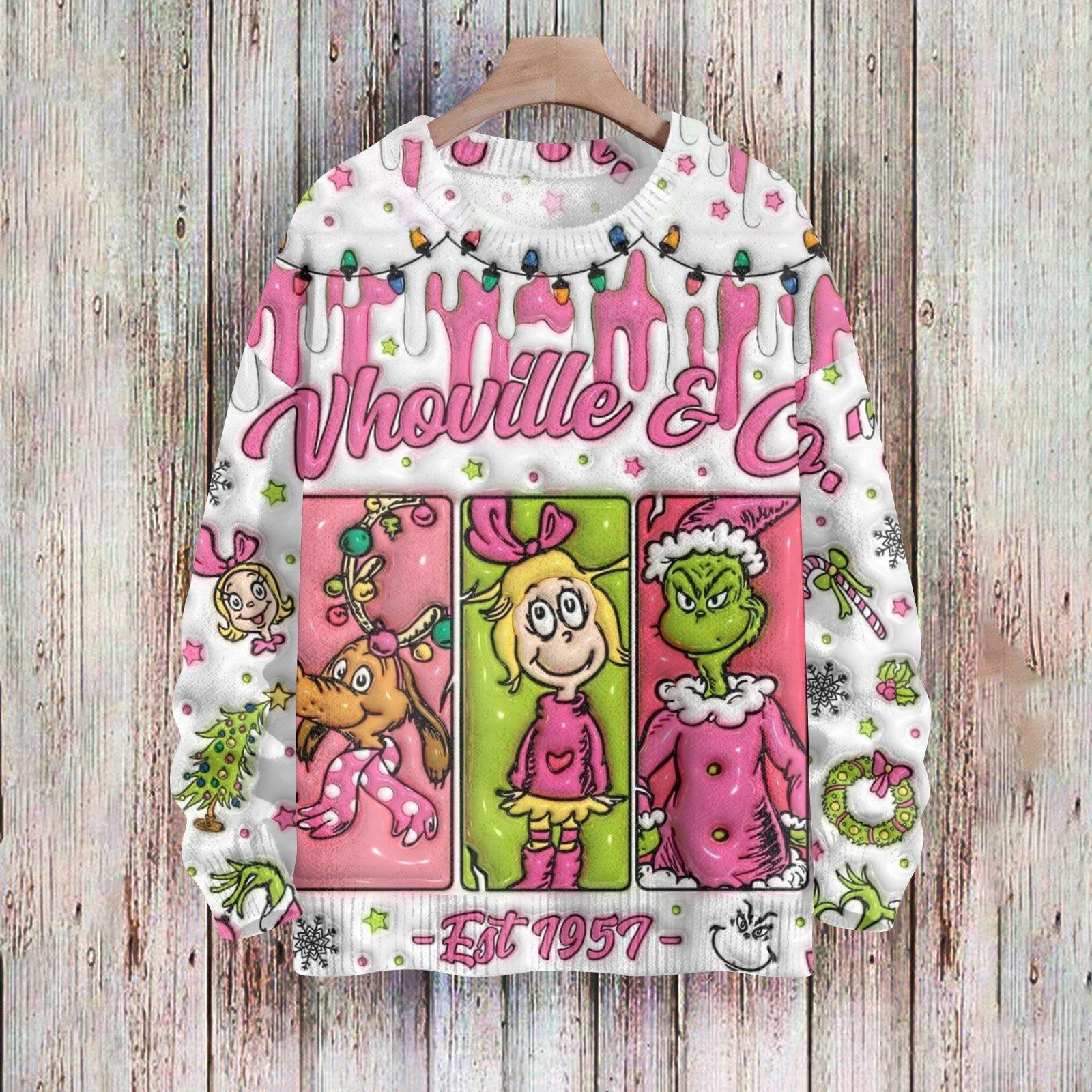 Weihnachts-Sweatshirts für Damen, Strickpullover, süßes Hemd, Herbst, Rundhalsausschnitt, Pullover, Tops S beige von Joom DACH