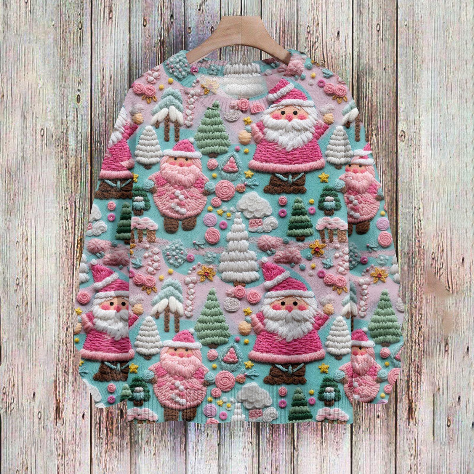 Weihnachts-Sweatshirts für Damen, Strickpullover, süßes Hemd, Herbst, Rundhalsausschnitt, Pullover, Tops XL grün von Joom DACH