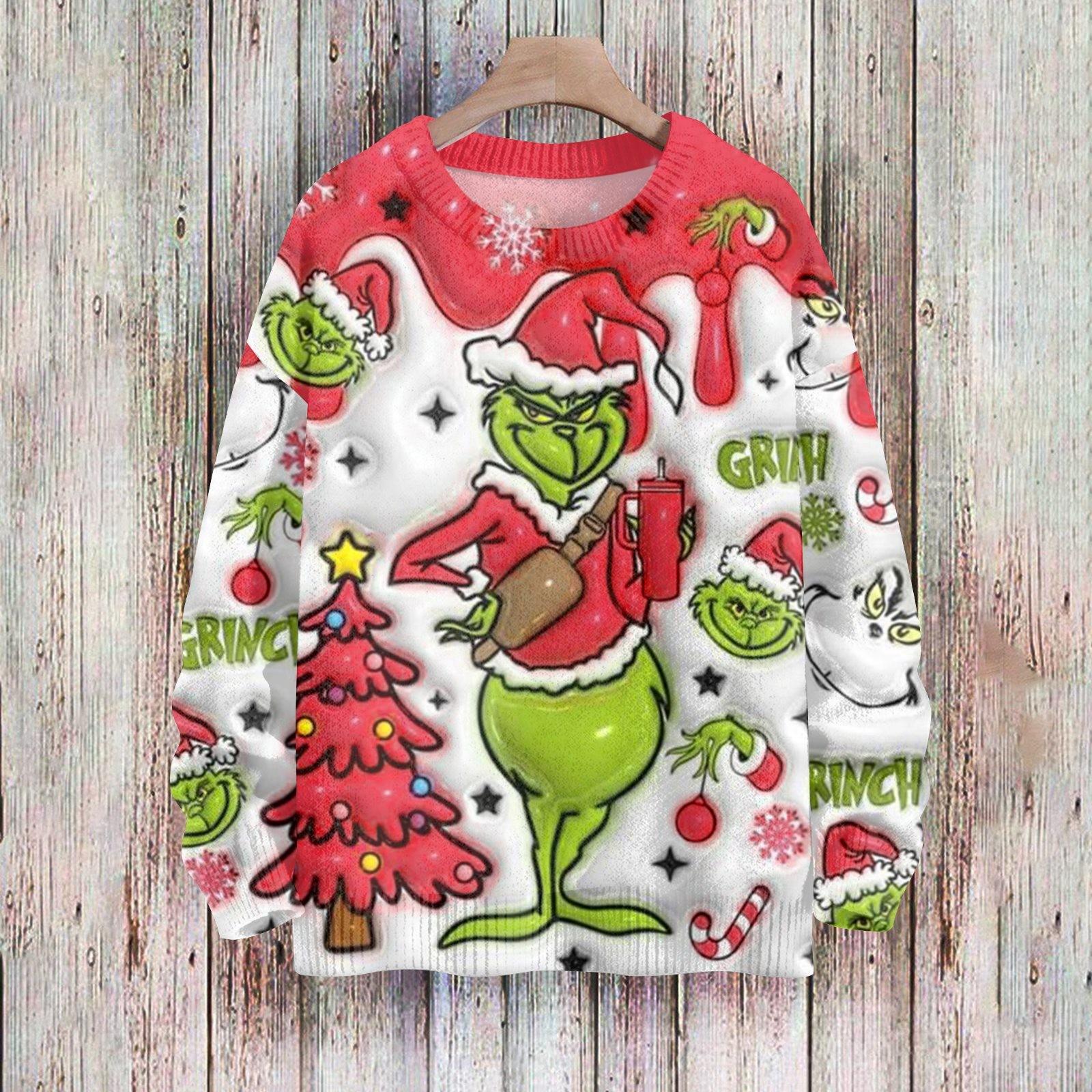 Weihnachts-Sweatshirts für Damen, Strickpullover, süßes Hemd, Herbst, Rundhalsausschnitt, Pullover, Tops XXL von Joom DACH