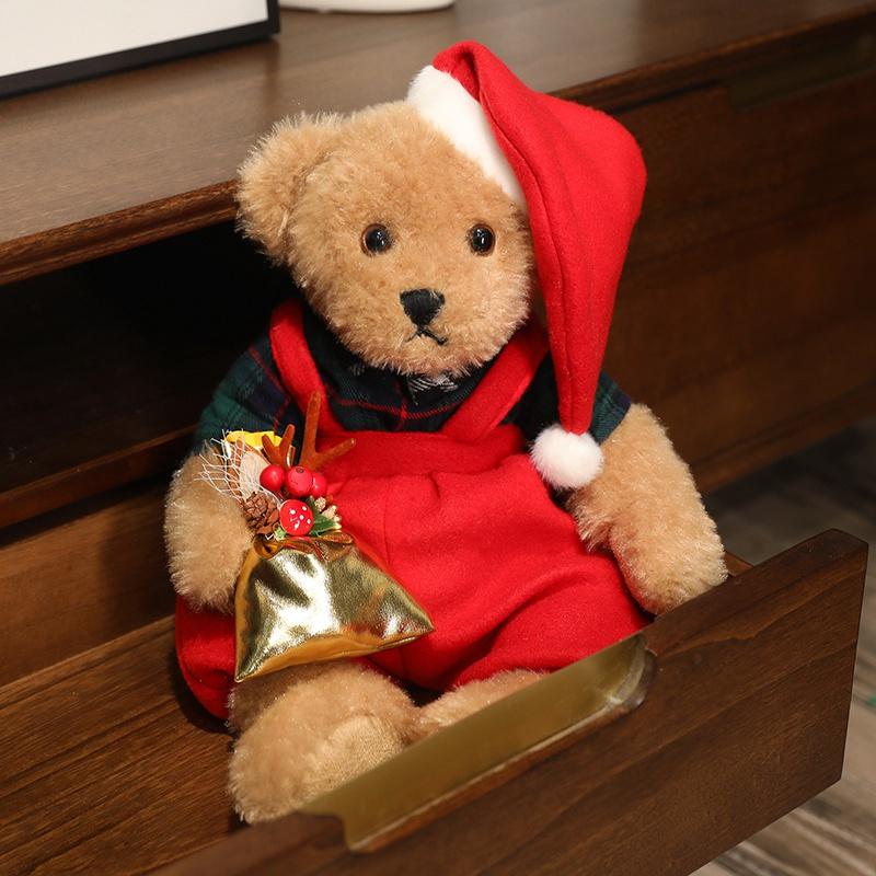 Weihnachts-Teddybär Plüschtier Niedlich Weich Weihnachten Kreative Dekoration Überraschung Männliche und Weibliche Studenten Neujahrsgeschenk 42CM von Joom DACH