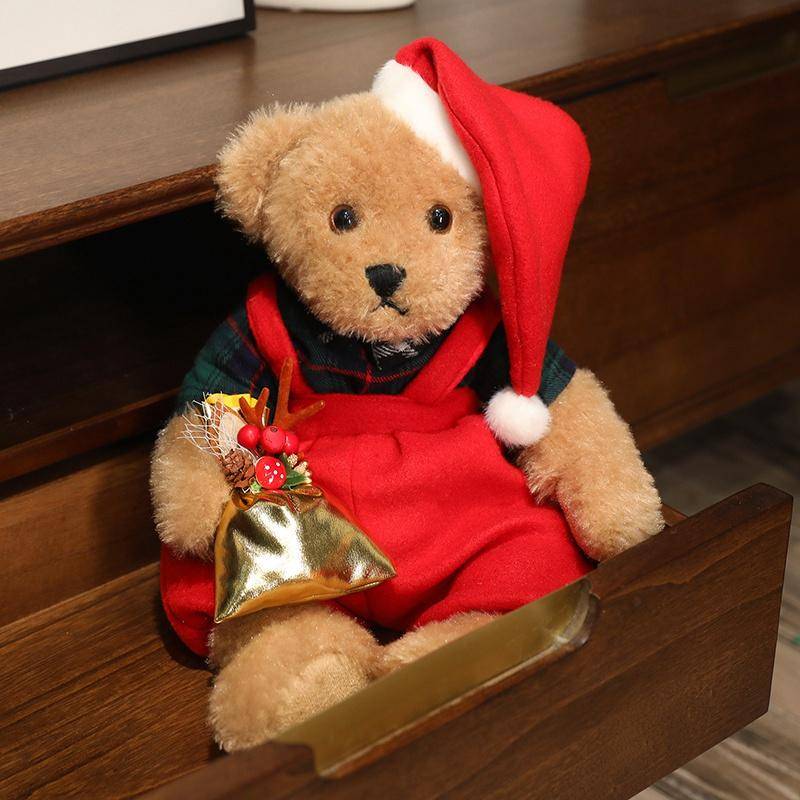 Weihnachts-Teddybär Plüschtier Niedlich Weich Weihnachten Kreative Dekoration Überraschung Männliche und Weibliche Studenten Neujahrsgeschenk 42CM von Joom DACH