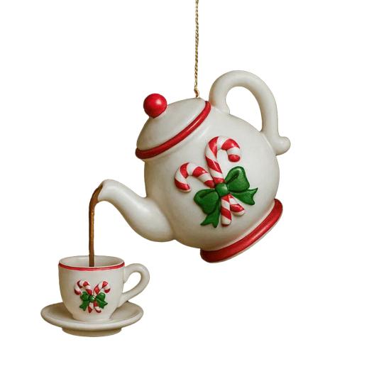 Weihnachts-Teekannen-Ornament Vintage Weihnachts-Teetasse und Kanne Hängende Dekoration mit Teegießeffekt Geschenk für Teeliebhaber von Joom DACH