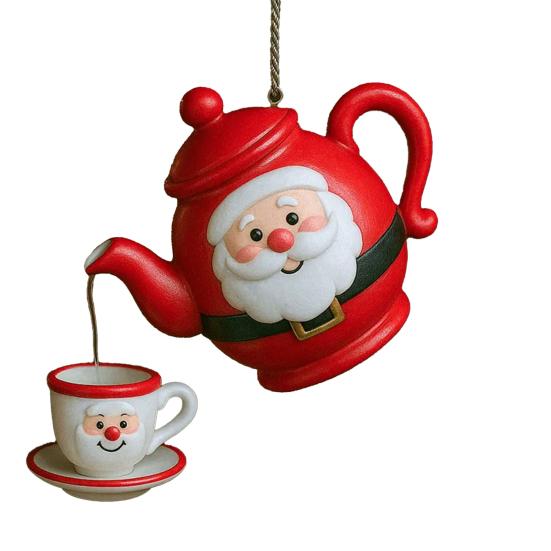 Weihnachts-Teekannen-Ornament Vintage Weihnachts-Teetasse und Kanne Hängende Dekoration mit Teegießeffekt Geschenk für Teeliebhaber von Joom DACH