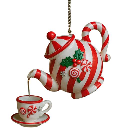 Weihnachts-Teekannen-Ornament Vintage Weihnachts-Teetasse und Kanne Hängende Dekoration mit Teegießeffekt Geschenk für Teeliebhaber von Joom DACH