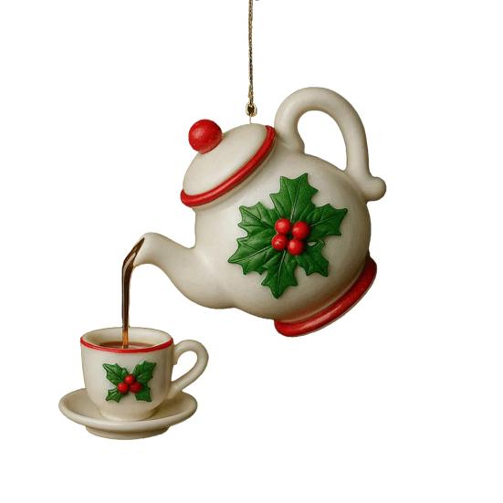 Weihnachts-Teekannen-Ornament Vintage Weihnachts-Teetasse und Kanne Hängende Dekoration mit Teegießeffekt Geschenk für Teeliebhaber von Joom DACH