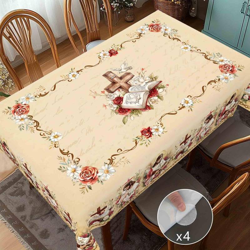 Weihnachts-Tischdecke Digitaldruck Schneemann Rentier Weihnachtsbaum Esszimmerwäsche Festivaldeko Tischdecke Partyzubehör 40 * 60cm von Joom DACH