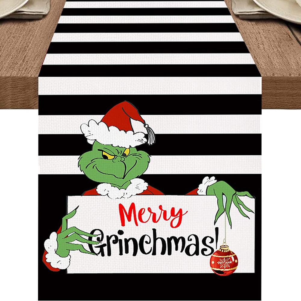 Weihnachts-Tischläufer, Leinen, rot, kariert, für Party, Küche, Tischdekoration, lange Tischdecke 33x150cm von Joom DACH