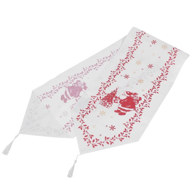 Weihnachts-Tischläufer Weihnachtsmann-Muster Stoffdruck Schreibtischdekoration Tischdecke von Joom DACH