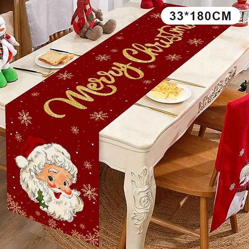 Weihnachts-Tischläufer Wohnzimmer Esstisch Dekoration Weihnachten Bedruckte Tischdecke von Joom DACH