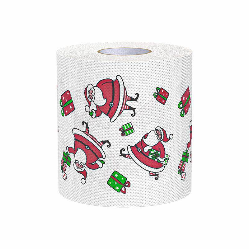 Weihnachts-Toilettenpapier Bunt bedrucktes Badezimmerpapier Weich Hautfreundlich Feiertags-Papierhandtücher Heimrollenpapier Christmas Gift Box von Joom DACH