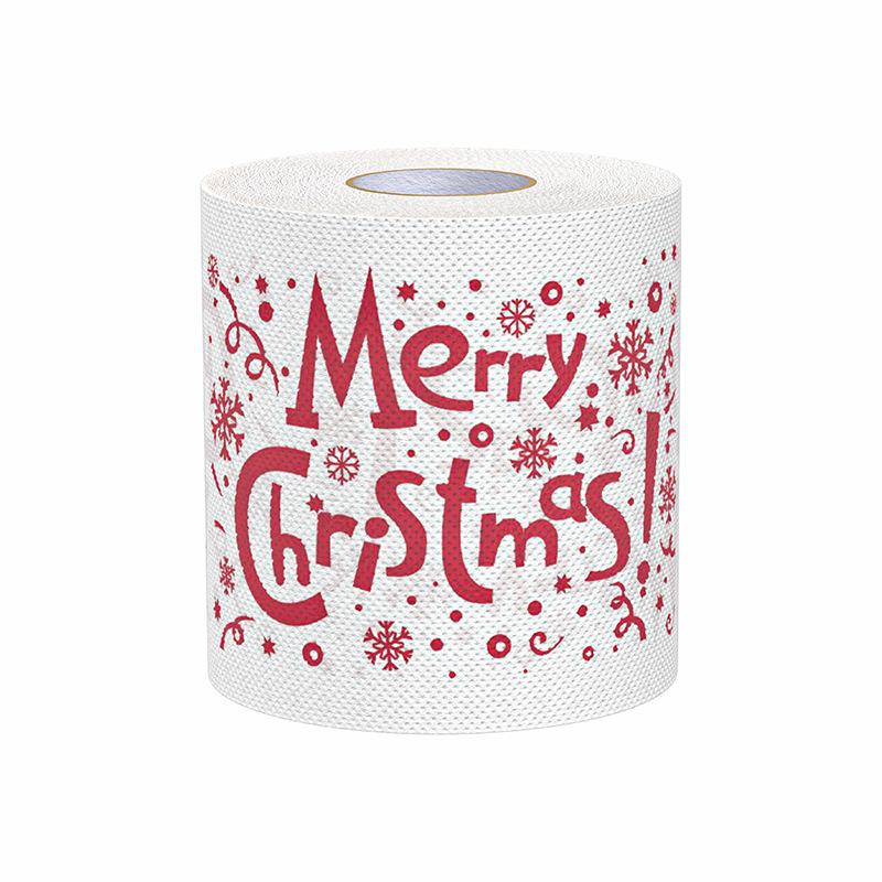 Weihnachts-Toilettenpapier Bunt bedrucktes Badezimmerpapier Weich Hautfreundlich Feiertags-Papierhandtücher Heimrollenpapier Christmas Letters von Joom DACH
