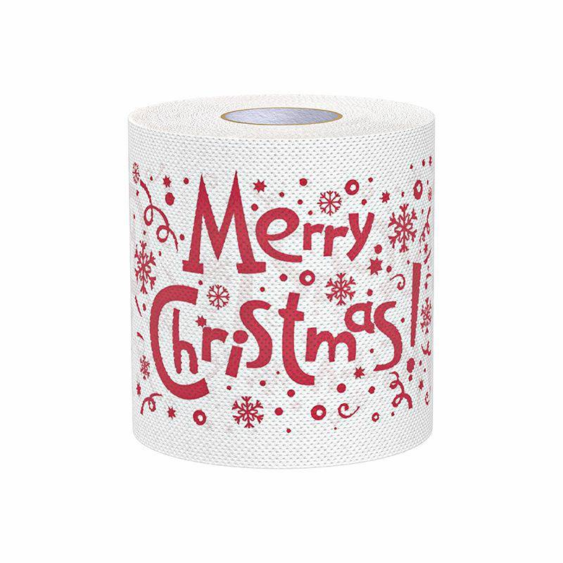 Weihnachts-Toilettenpapier Bunt bedrucktes Badezimmerpapier Weich Hautfreundlich Feiertags-Papierhandtücher Heimrollenpapier Christmas Letters von Joom DACH