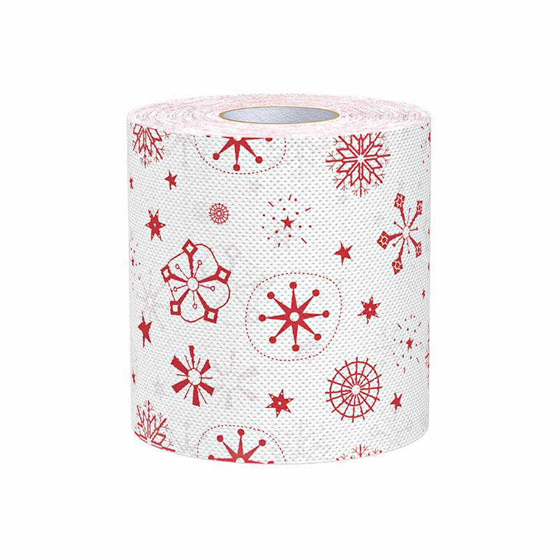 Weihnachts-Toilettenpapier Bunt bedrucktes Badezimmerpapier Weich Hautfreundlich Feiertags-Papierhandtücher Heimrollenpapier Christmas Snowflake von Joom DACH