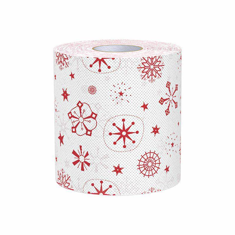 Weihnachts-Toilettenpapier Bunt bedrucktes Badezimmerpapier Weich Hautfreundlich Feiertags-Papierhandtücher Heimrollenpapier Christmas Snowflake von Joom DACH
