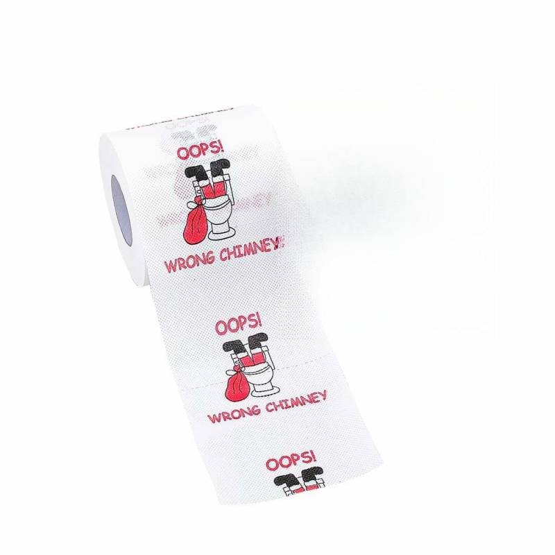 Weihnachts-Toilettenpapier Bunt bedrucktes Badezimmerpapier Weich Hautfreundlich Feiertags-Papierhandtücher Heimrollenpapier Christmas Toilet von Joom DACH