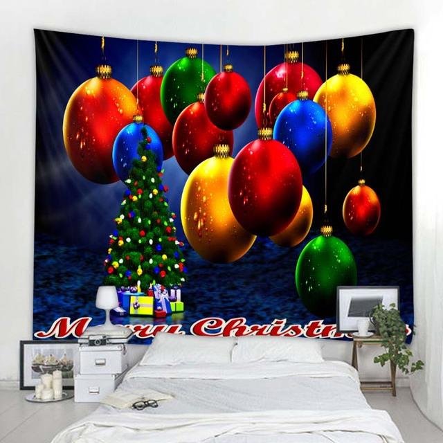 Weihnachts-Wandteppich, Weihnachtsmann, Weihnachtskugel, Hintergrund, Wandbehang, Urlaubsdekoration, Haushaltsgegenstände, Wanddekoration 90x75cm von Joom DACH