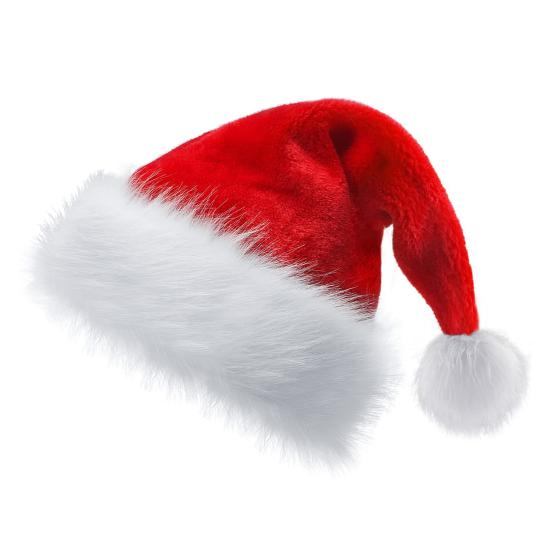 Weihnachts-Weihnachtsmann-Mütze, weicher, flauschiger Plüsch-Bommel, wiederverwendbar, für Erwachsene, Kinder, ganze Familie, festlich, rot, weiß, Weihnachtsmütze, Party-Kostüm-Requisite Kid  A von Joom DACH