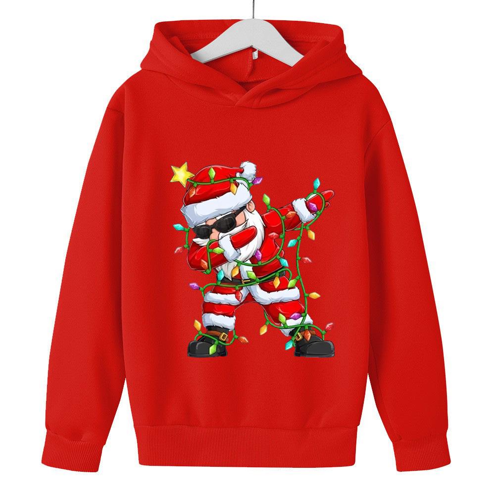 Weihnachts-Weihnachtsmann-Sweatshirt für mittlere und große Kinder - Herbst-/Winter-Sportbekleidung 160 cm weiß von Joom DACH