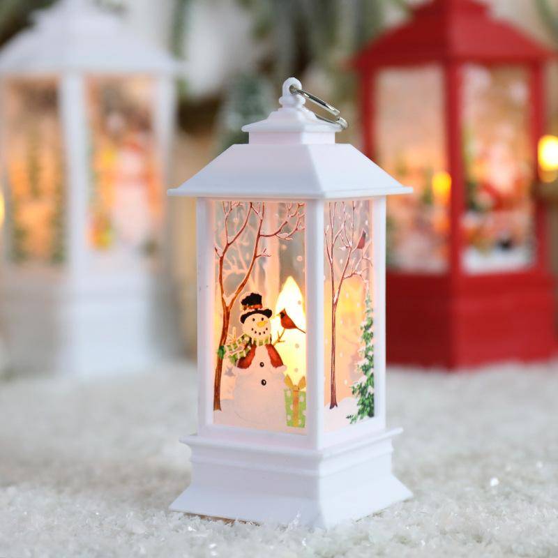 Weihnachts-Windlichter Kerzenhalter Lichter Nachtlichter Alter Mann Schneemann DekorationenNachtlichter Tischschmuck Small white snowman von Joom DACH